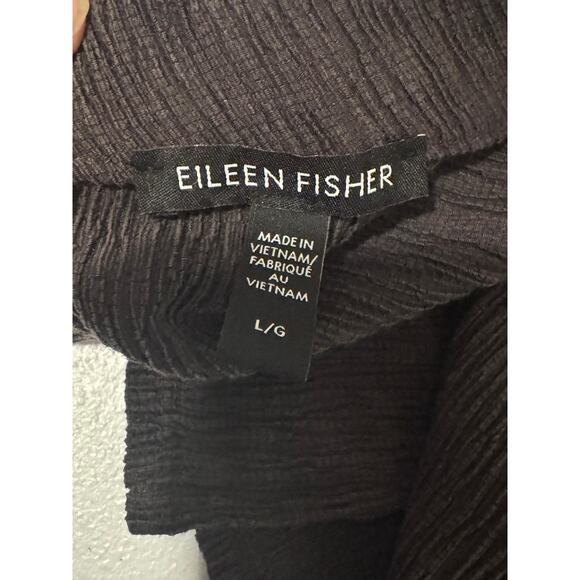 Eileen Fisher Shirt Womens Large Crinkle Knit Tencel Lyocell Relaxed Fit Top - Picture 7 of 10